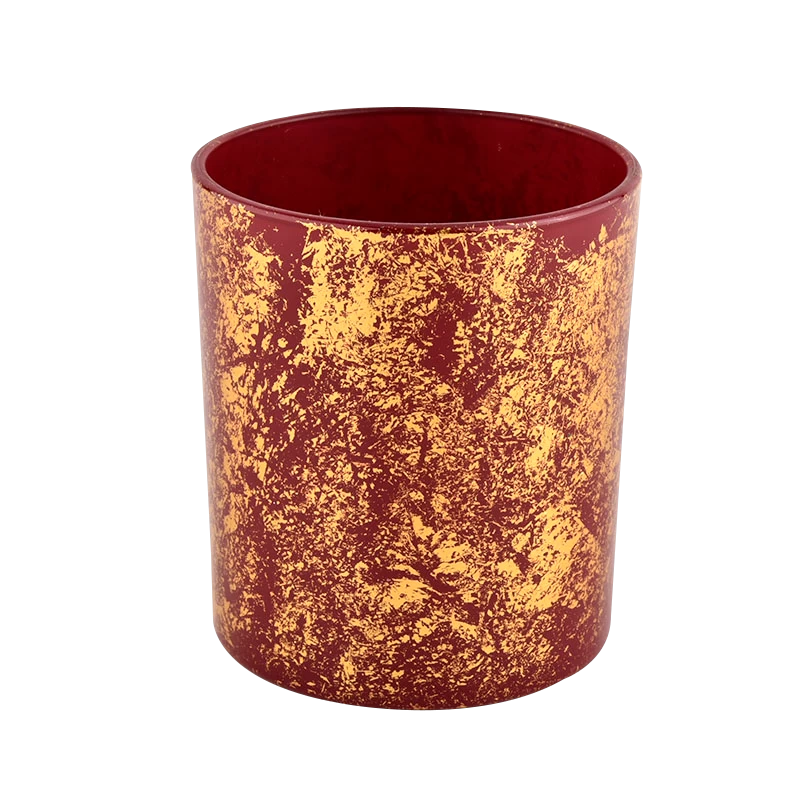 luxury red and gold glass candle jars