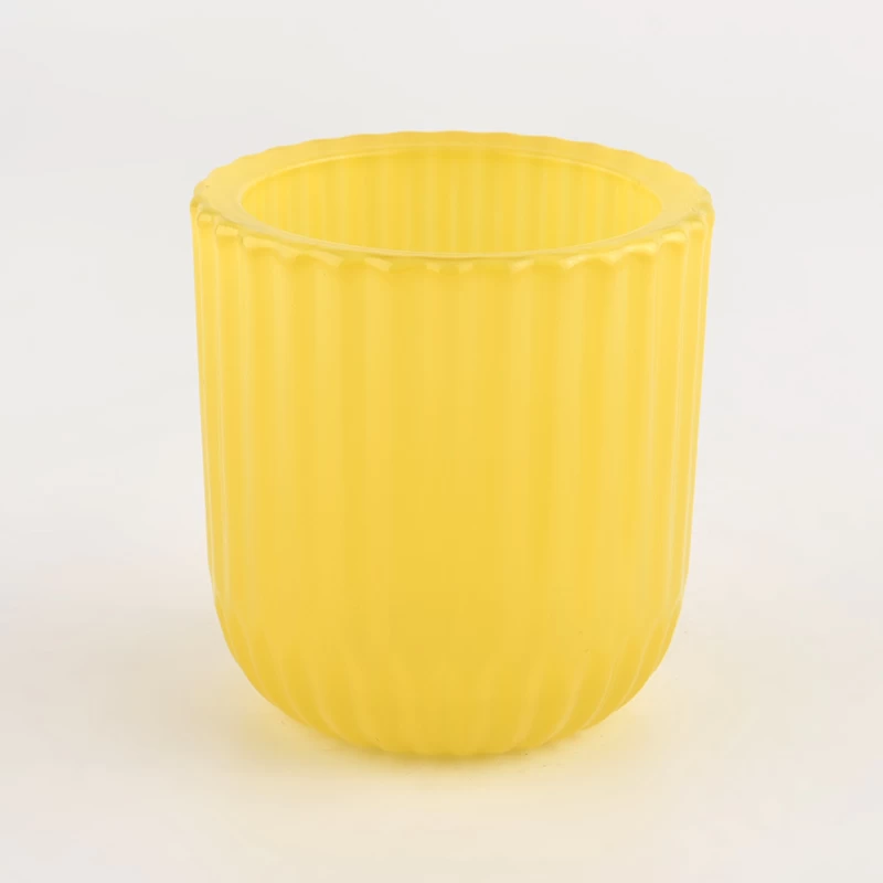 6 oz färgglad randig glas tom behållare ljusburk