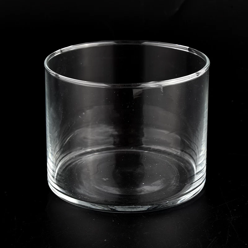 Newly 500ml cylinder shape customized color and design for glass candle holder in bulk