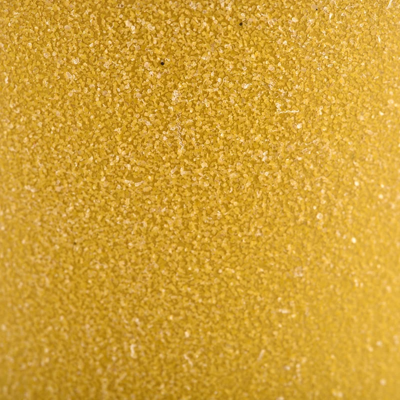Bougie en verre de 7 oz finition sable jaune récipient de bougie en verre avec intérieur doré