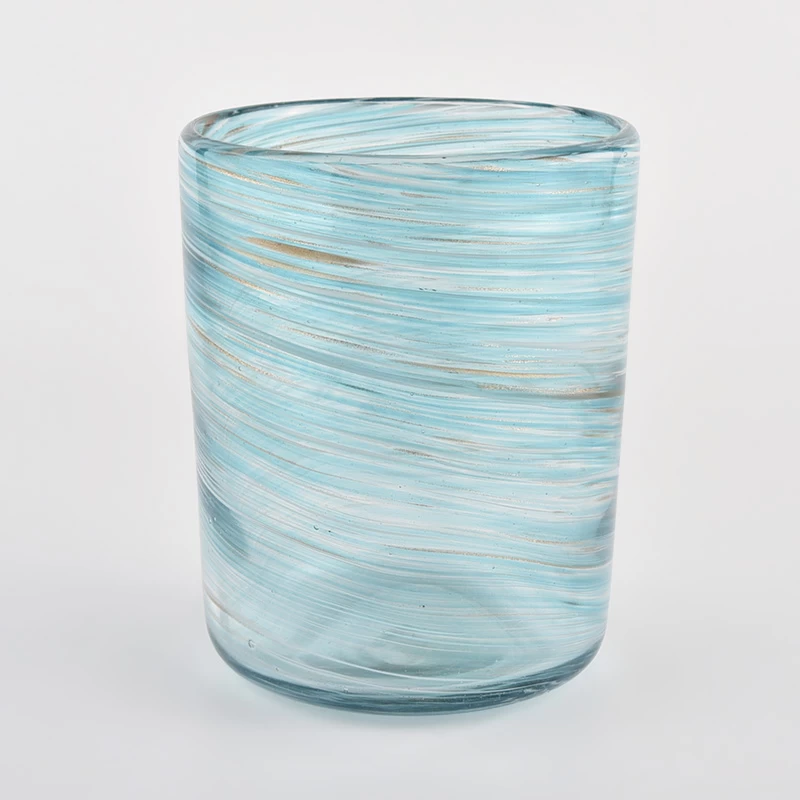 Sunny Glassware plave cilindrične staklene tegle za veleprodaju svijeća