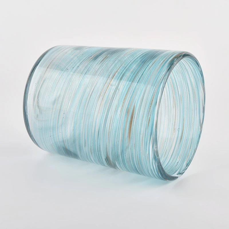 Sunny Glassware plave cilindrične staklene tegle za veleprodaju svijeća