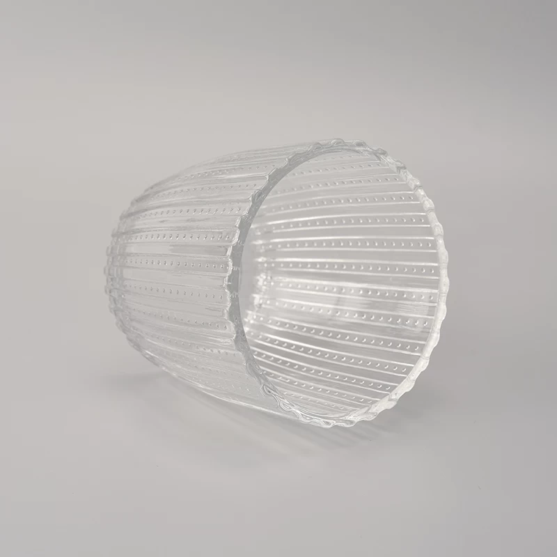 Pots de bougies à rayures transparentes personnalisées en gros
