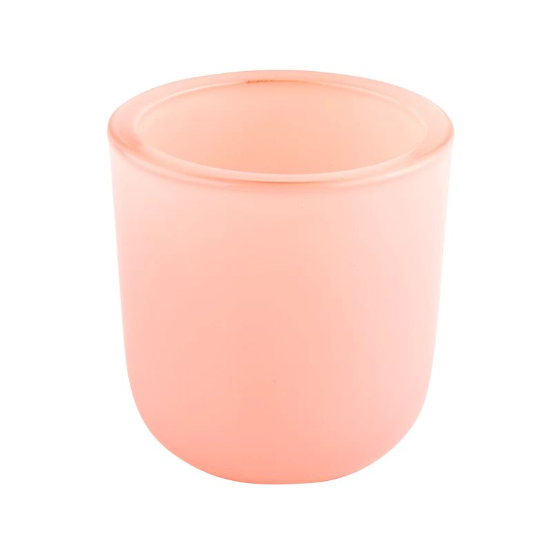 pots de bougie en verre rose avec fond rond à paroi épaisse pour bougie de 8 oz