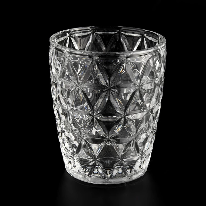 pot de bougie en verre de diamant personnalisé cire de soja pour la fabrication de bougies