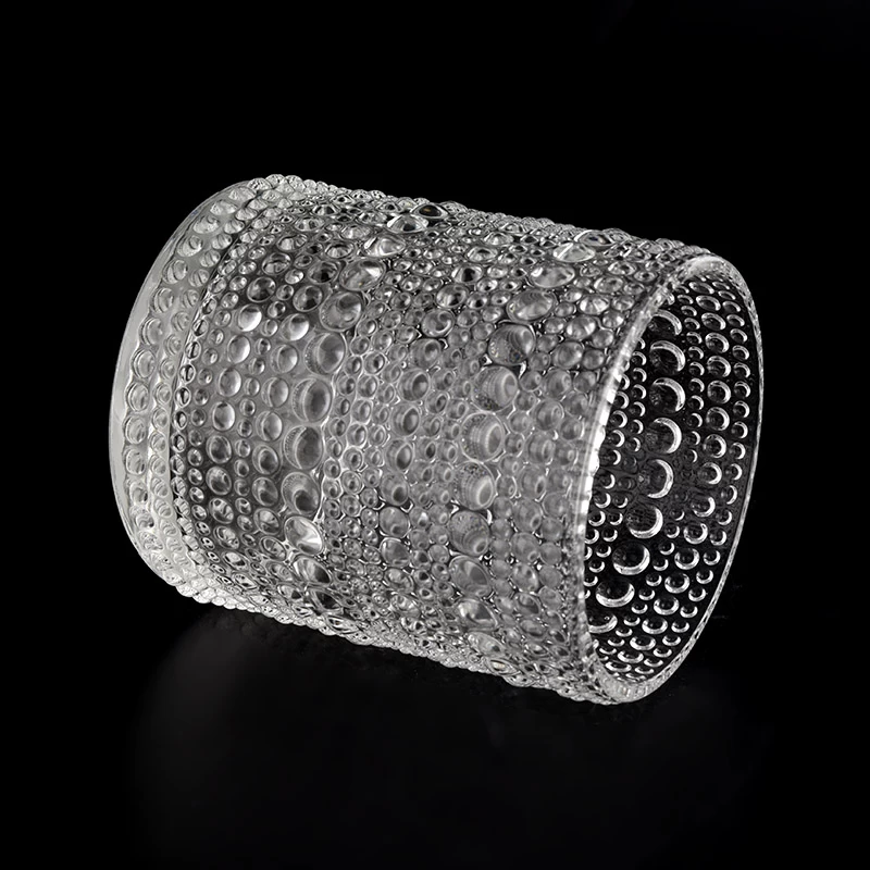 Bougeoirs en verre cylindriques de 400 ml avec hobail