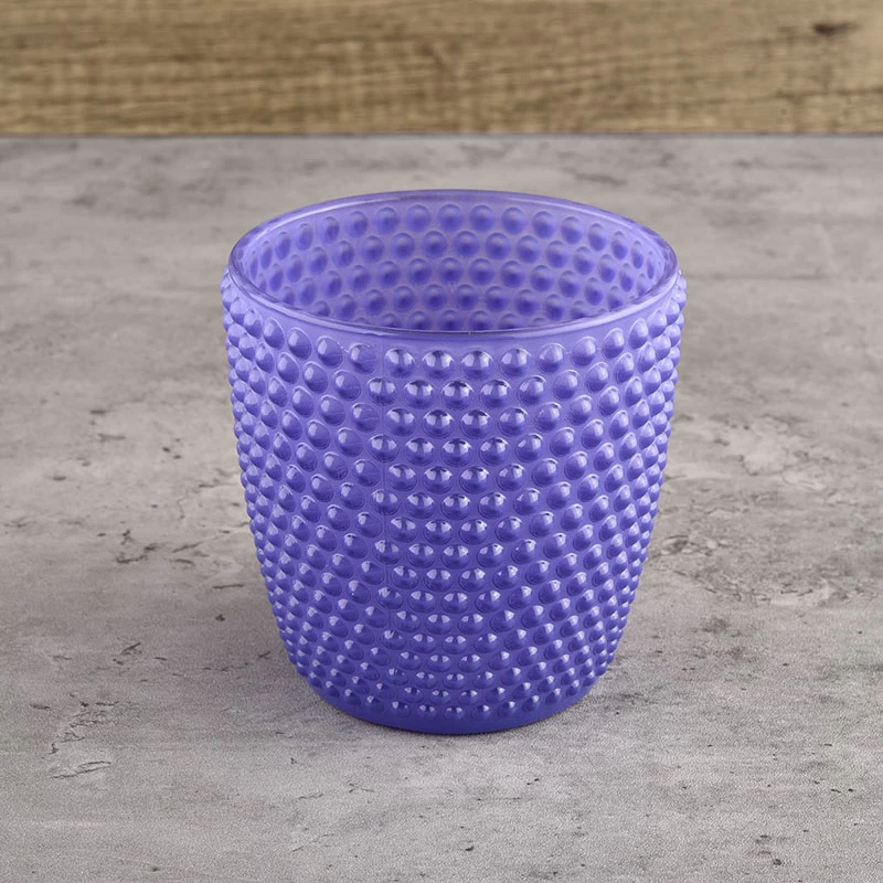 Wholesale Empty Classic Dot Glass Candle Jars Dot Pattern Glass Candle Holder - COPY - i6kiot