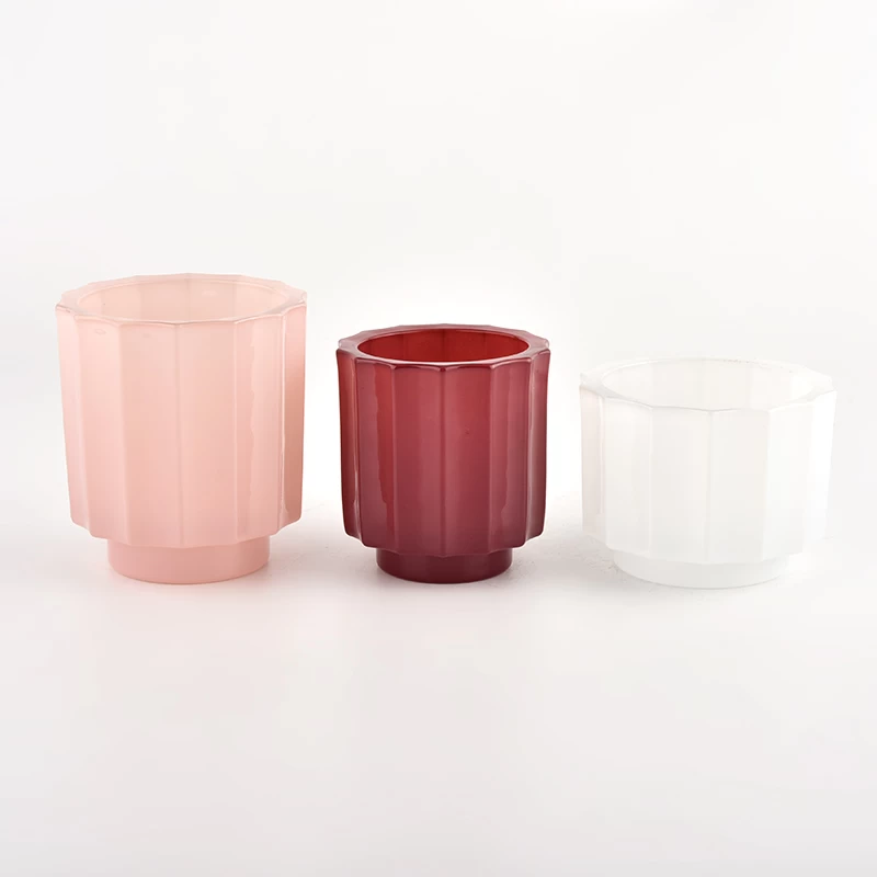 Nouvellement concevoir un pot de bougie en verre à pas vertical de 8 oz à 10 oz avec une couleur personnalisée pour le fournisseur