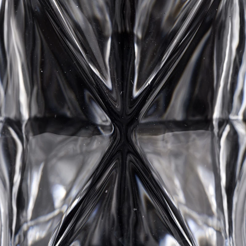vases de bougie transparents personnalisés pot de bougie en relief en verre en vrac