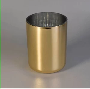 Pot de bougie en verre à effet métal brillant en gros de 2 oz à 20 oz avec un faible MOQ en vrac