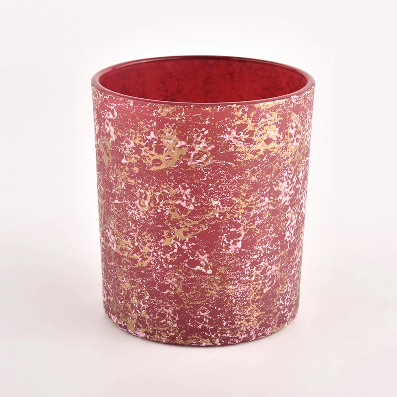 Pot de bougie en verre vide rouge pour la fabrication de bougies pour la maison décorative
