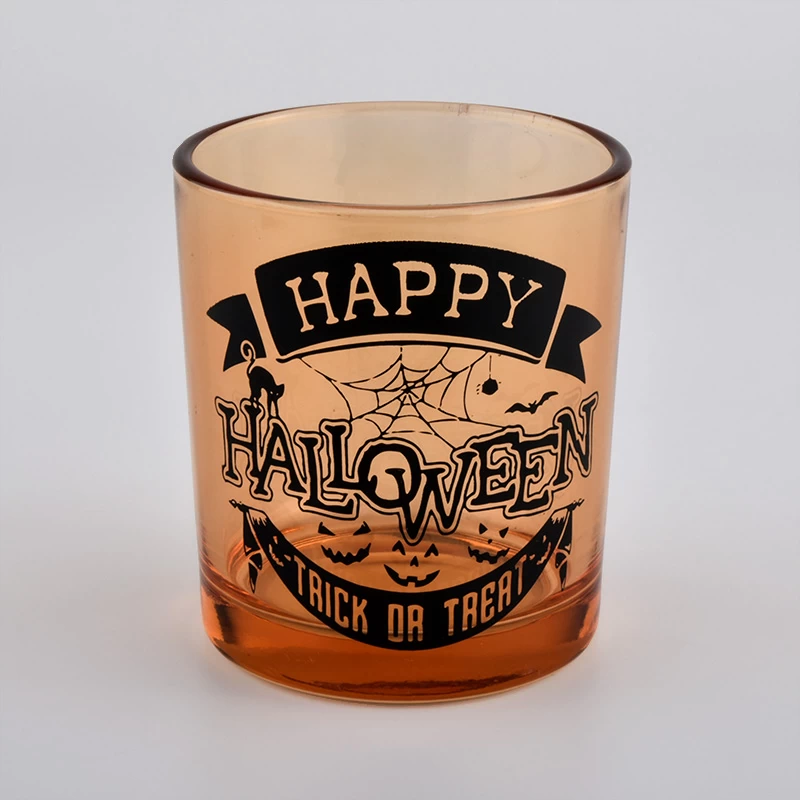Popular halloween's series customized 2oz to 20oz glass candle holder with low MOQ in bulk
