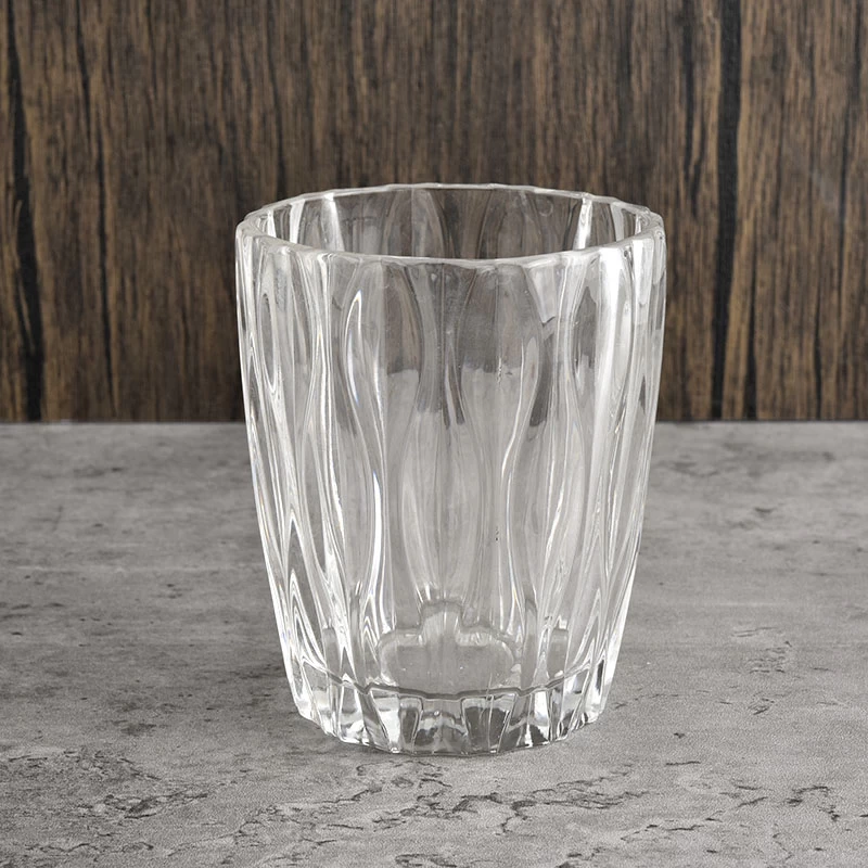 Unique Clear Glass Candle Jars 8oz Glass Candle Holders