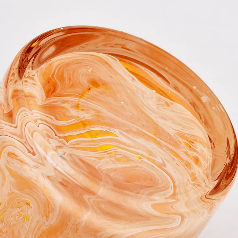 pots de bougie en verre décoratifs personnalisés orange brillant de 8 oz