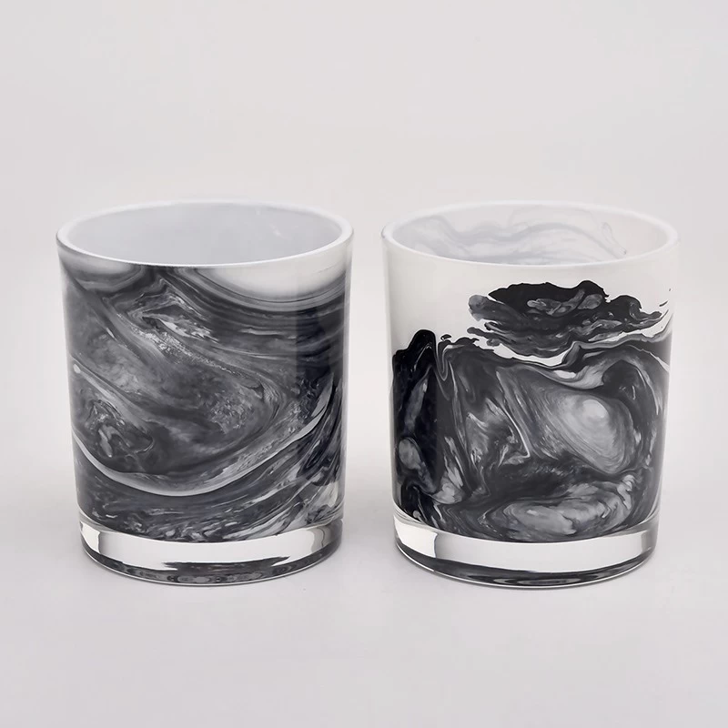 Supplier black  painting effect on 2oz to 20oz glass candle jars in bulk