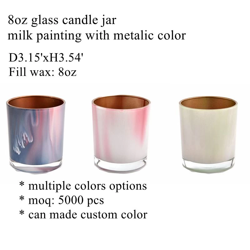 luxury milky style glass candle jars