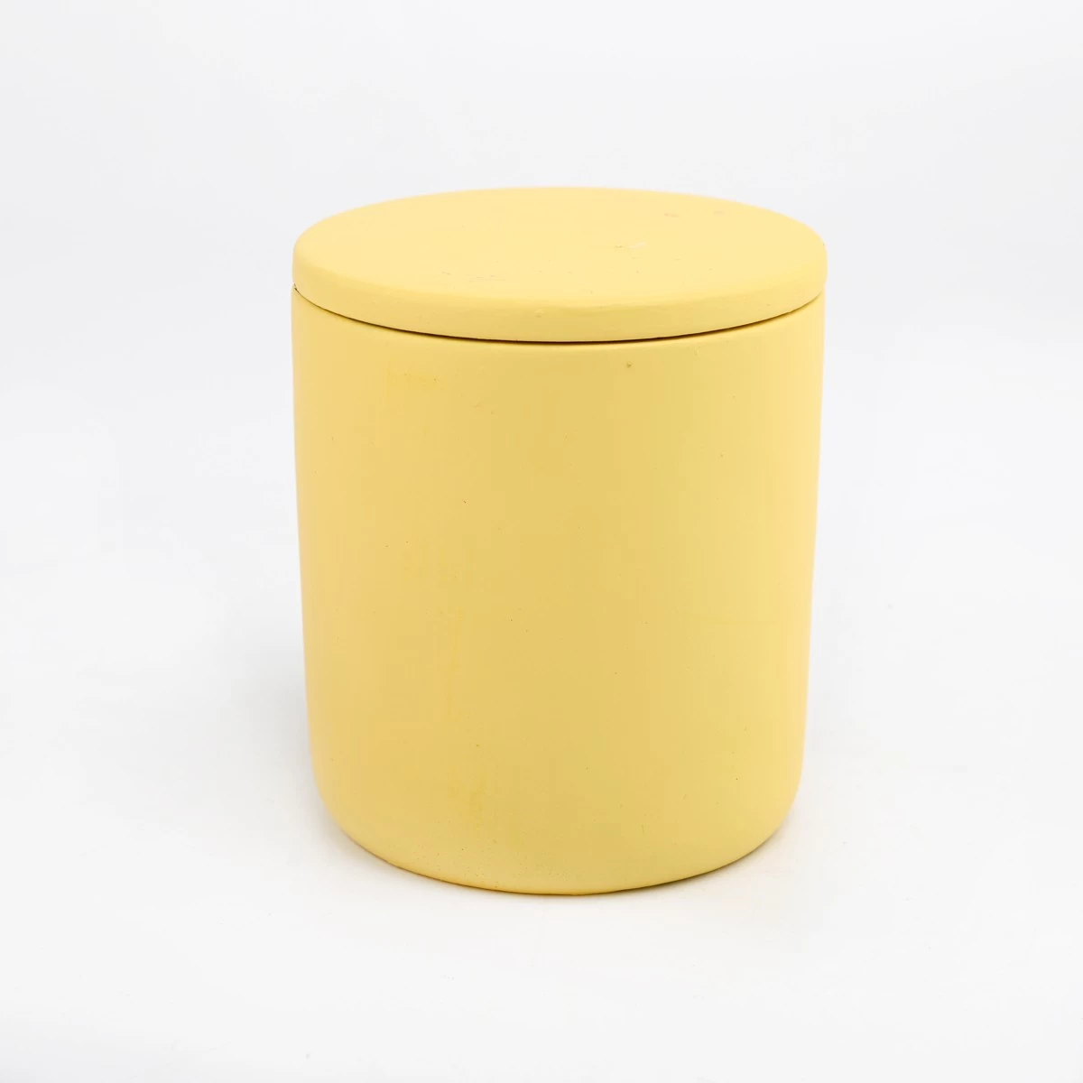 Wholesale Luxury Cement Candle Vessels Colorful Concrete Candle Jars with Lids