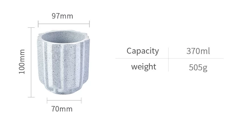 13oz 370ml concrete candle containers gear-shaped design