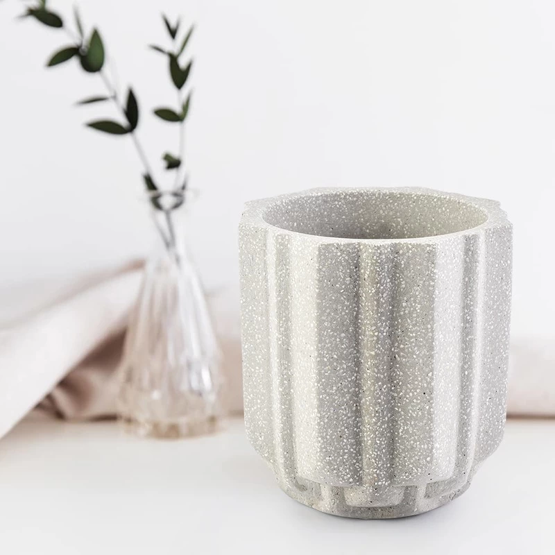 13oz 370ml concrete candle containers gear-shaped design