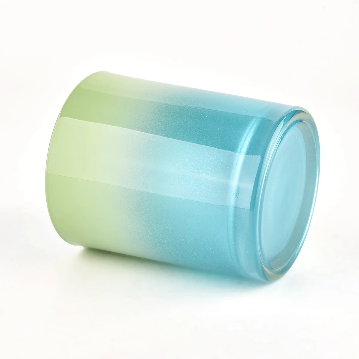 bocaux en verre populaires pour la fabrication de bougies pot de bougie en verre de couleur dégradée en gros