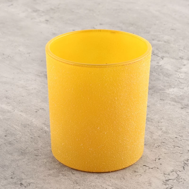 Pots de bougie en verre de récipient vide jaune en gros de 8 oz avec boîte-cadeau