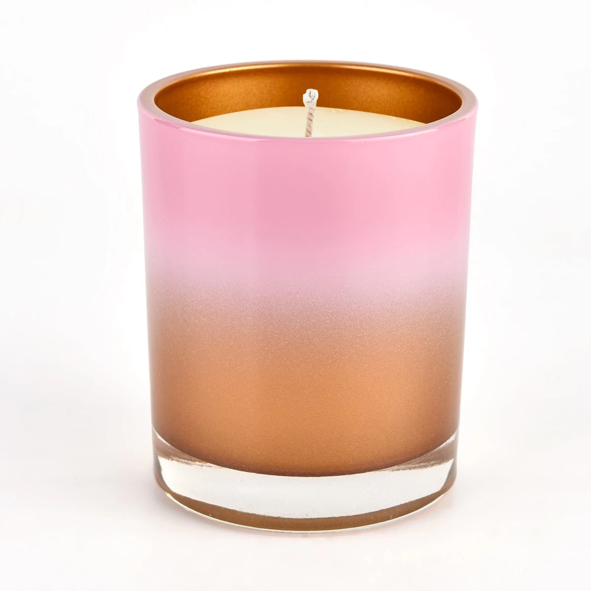 China popular glass jars for candle making gradient color  glass candle jar wholesale manufacturer