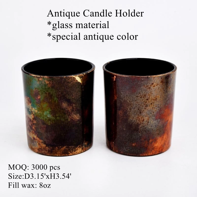 luxury rust decoration glass candle jars