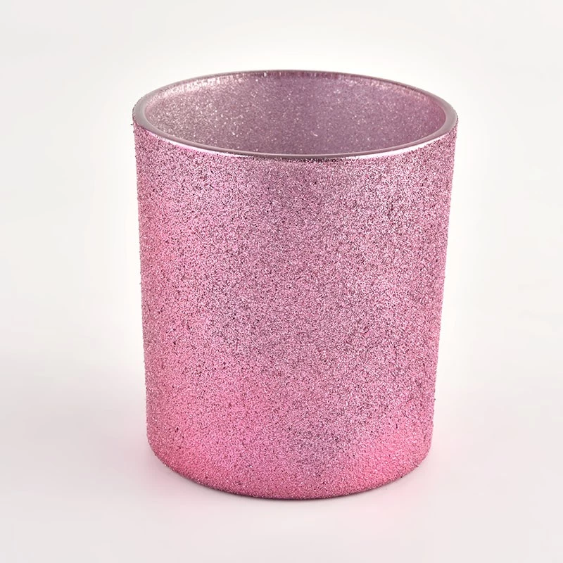 Pot de bougie en verre pour bougie parfumée en or rose résistant à la chaleur