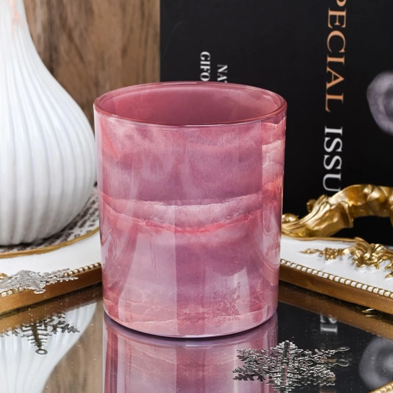 Customized Glass Candle Vessels Wholesale 8oz Glass Candle Jar Colorful Painting Candle Glass