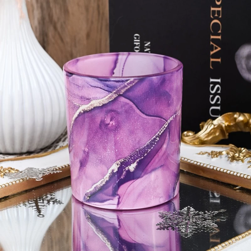 luxury 8oz thermal transfer printing glass candle holder