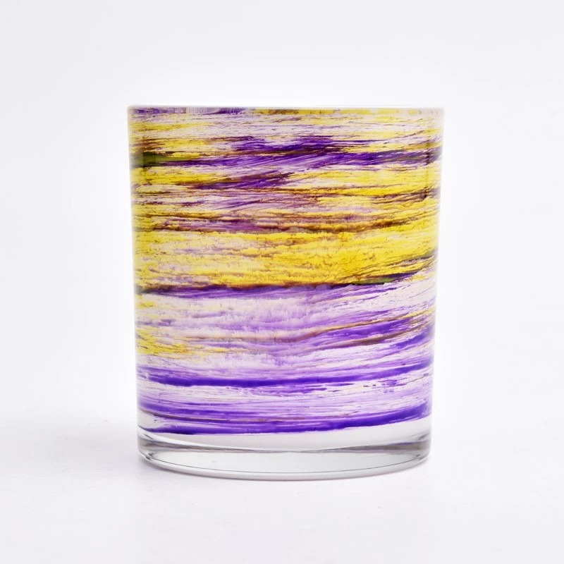 Fantasy Pattern Glass Candle Jar Customized 300ml Glass Candle Holder