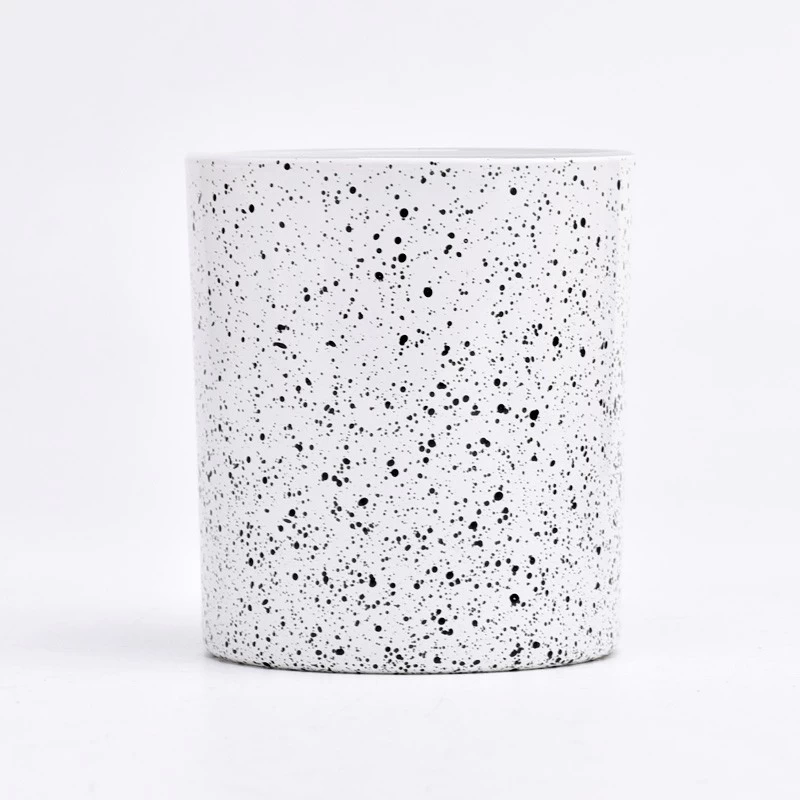 Luxury decor glass candle jar 10oz white glass vessel wholesale