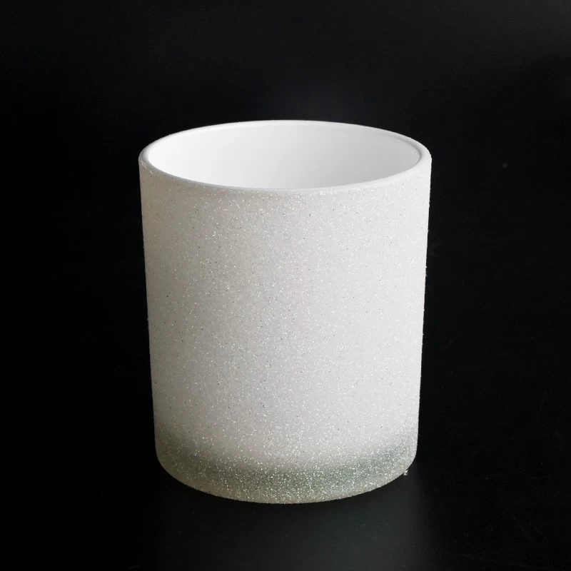 Pot de bougie en verre blanc mat givré de 300 ml vide pour la fabrication de bougies