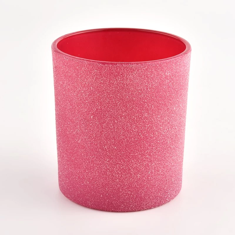 Vases à bougies créatifs en verre rouge pâle en gros