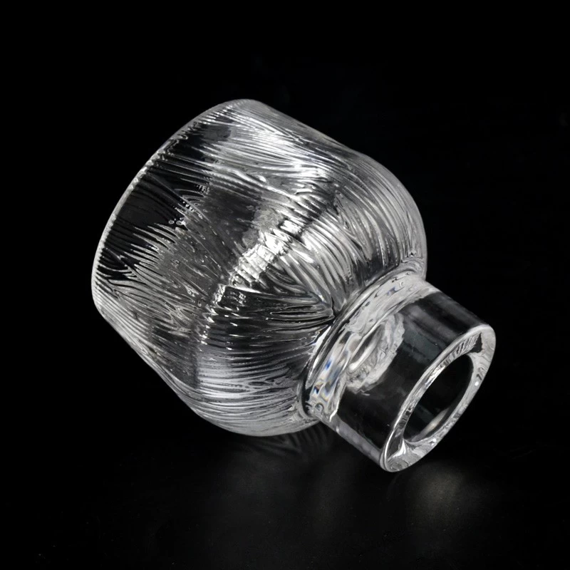 Large strip pattern glass candle containers for candle making - COPY - b5c1io
