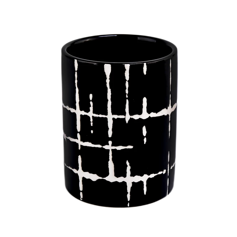 home decor grid design ceramic candle holder