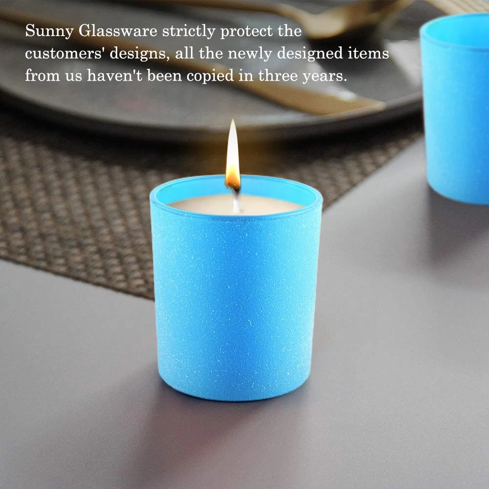 Empty Decorative Candles for Home Scented blue Candle Jar
