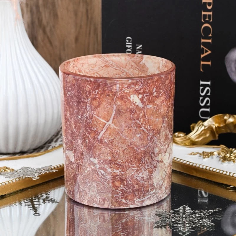luxury full around printing glass candle jar