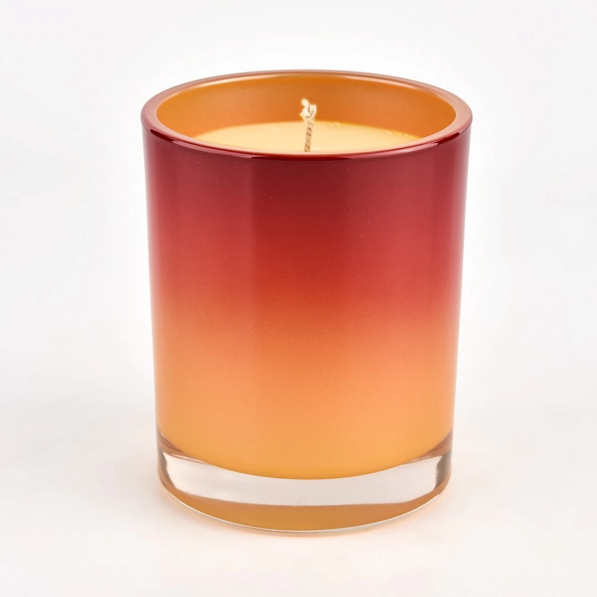 luxury bright color thick wall galss candle jar