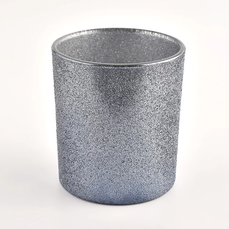 Wholesales 8oz Custom Luxury Smoky Gray Frosted Empty Glass Candle Jars