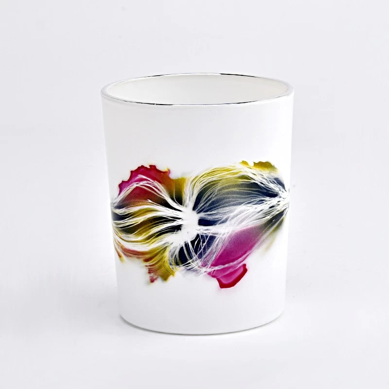 home decor small size 7oz artwork glass candle jar