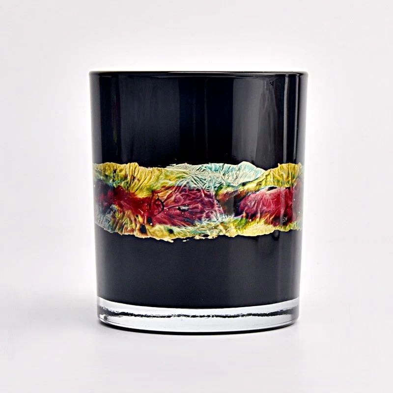 6oz 8oz 10oz 12oz 14oz só dubh le héifeacht dóiteáin ar an sealbhóir coinneal gloine le haghaidh bainise