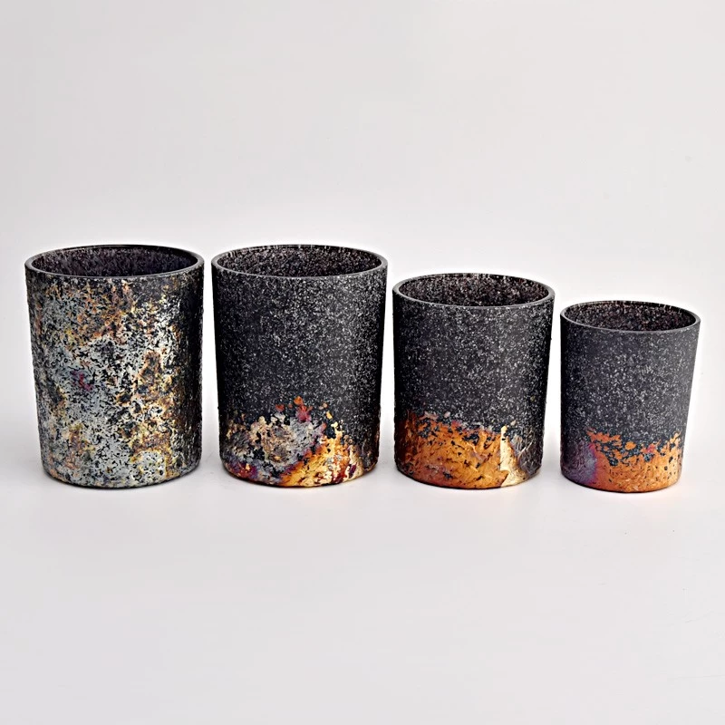 new designed sand effect classical glass candle holders