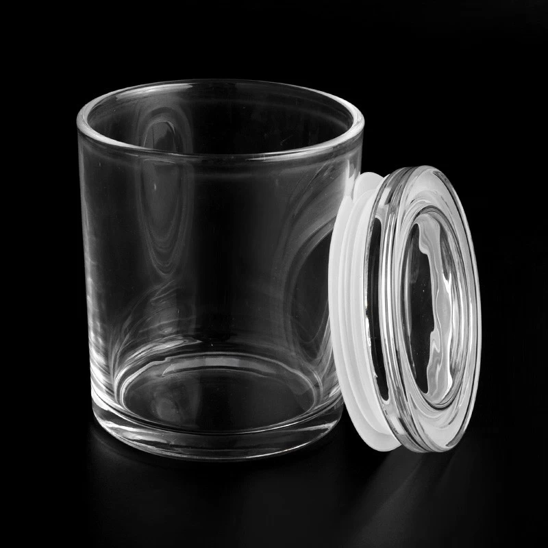 Customized Color Glass Candle Jars With Lids