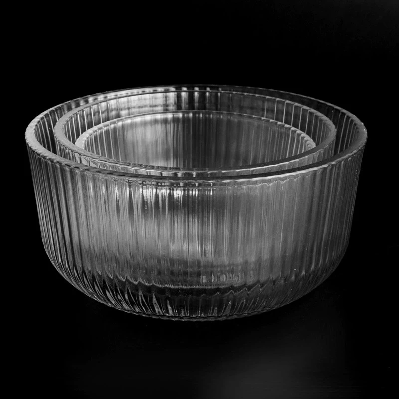 Three Sizes of Glass Candle Vessels Customized Glass Candle Holders Wholesale