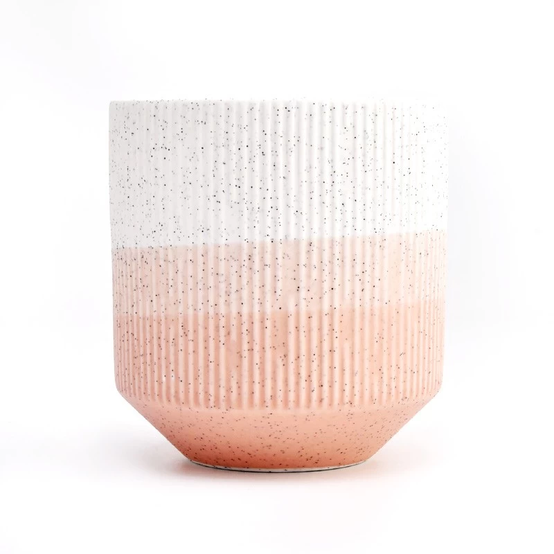 luxury stripes matte ceramic candle jars