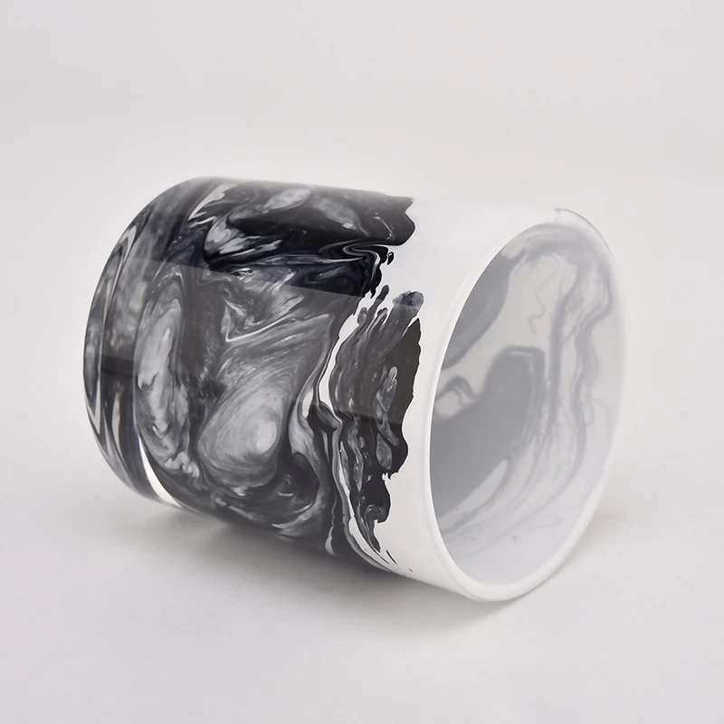 Fancy Marble Color Glass Candle Jars Wholesale