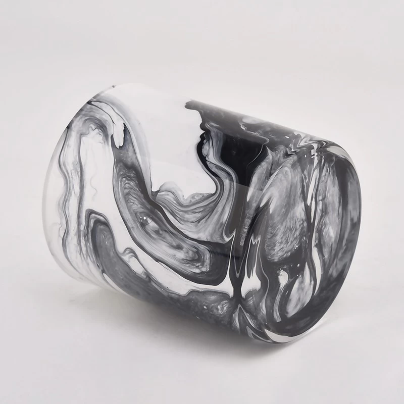 Fancy Marble Color Glass Candle Jars Wholesale
