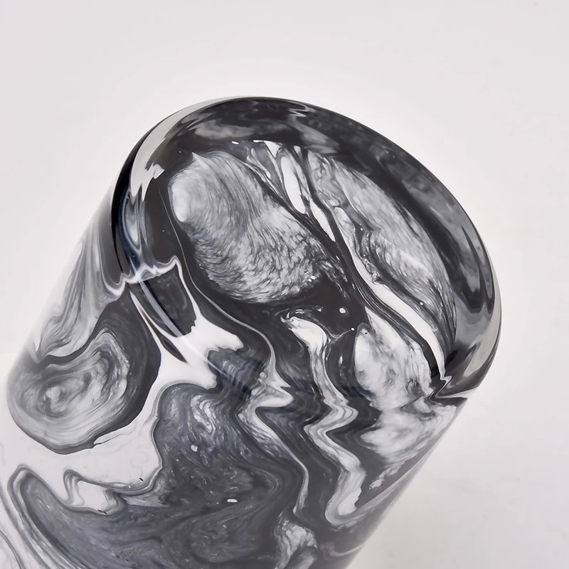 Fancy Marble Color Glass Candle Jars Wholesale