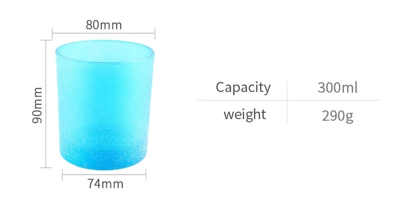 Wholesale Customized Luxury blue frosted empty glass candle jars for candle making